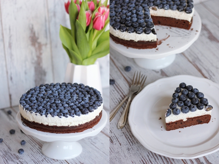 Schoko-Blaubeer-Torte mit Vanillequarkcreme | eatbakelove | Bloglovin’